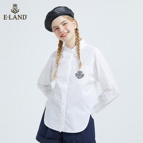 衣恋时尚气质白色长袖衬衫EEYWB49C2M