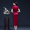 醋酸缎复古改良红色妈妈装婚宴中式礼服旗袍  LHS20020 商品缩略图3