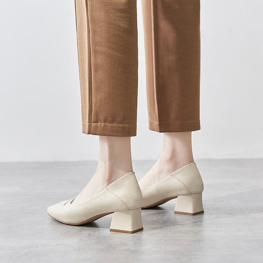 ZHR粗跟皮鞋女玛丽珍鞋子女单鞋女乐福鞋浅口女单鞋女鞋 商品图0