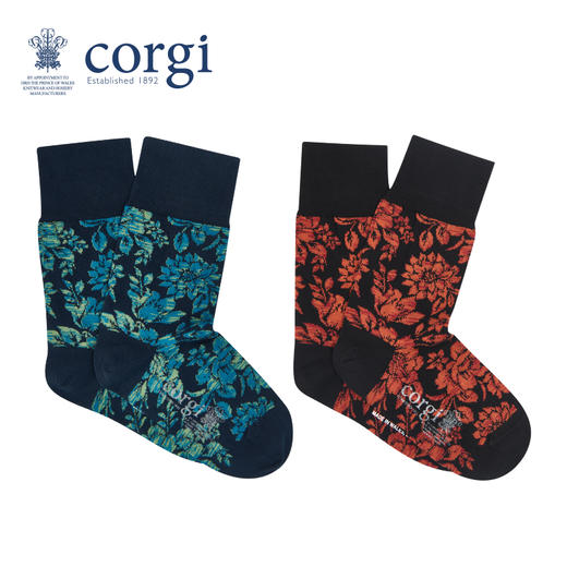 CORGI柯基英国男女同款进口拼色花卉印花针织中筒袜子春夏季男女同款 商品图1
