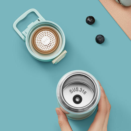  炊大皇316不锈钢弹盖保温杯萌趣弹跳随手杯400ml/500ml 商品图3