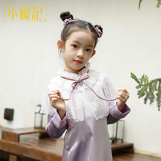 小嫒记 紫烟 汉服连衣裙女童古装汉服襦裙-紫烟/粉烟 商品图4