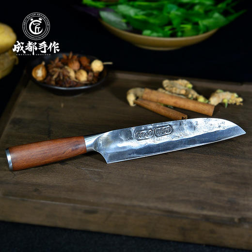 #限量钜惠#【周光兴作刀具：大师系列】成都手作周光兴作大师切片刀/斩骨刀/西厨刀 家用厨师切菜切肉砍骨剁骨剔骨刀【非遗技艺】【匠心手作】【手工锻打】锰钢夹钢老式厨房刀具 限量活动，售完即止 商品图3