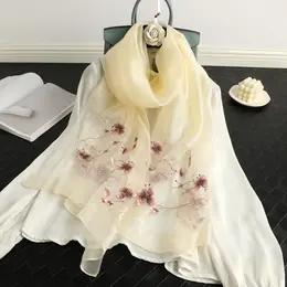 QM-YT00153A 秋季新款真丝丝巾桑蚕丝围巾 百搭刺绣蝴蝶真丝羊毛混围巾披肩女 商品图8