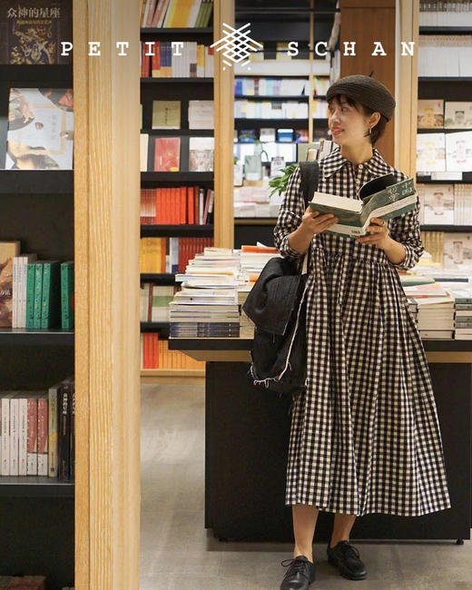 PETIT SCHAN小闪 CLO#048 Young Face 致青春 日本进口双面磨毛棉麻混纺法式翻领秋冬款连衣裙 商品图6