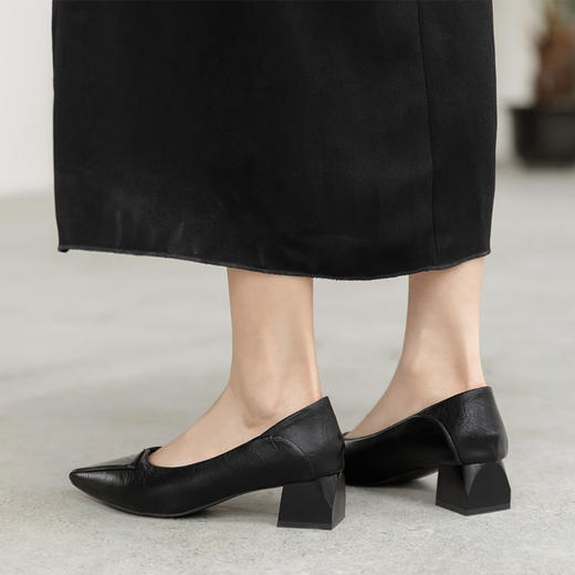 ZHR【软面软底】妈妈鞋通勤鞋皮鞋女高跟鞋子女乐福鞋浅口女单鞋女鞋 商品图10