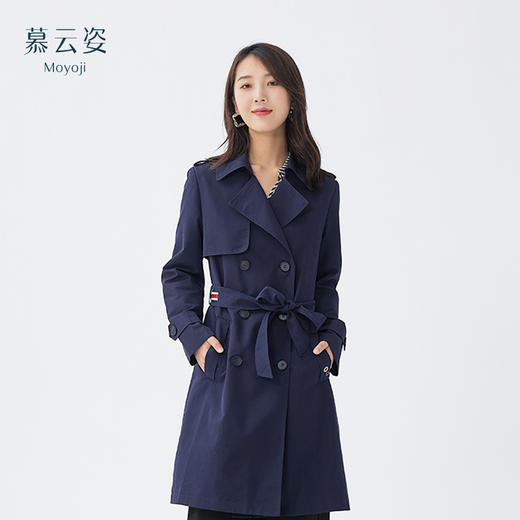 【简约大方，优雅时尚】慕云姿重工切尔西收腰中长款风衣 商品图0