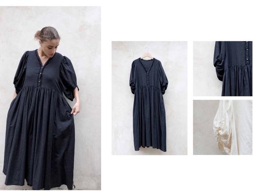 elsa esturgie 炭黑结袖设计连衣裙 商品图6