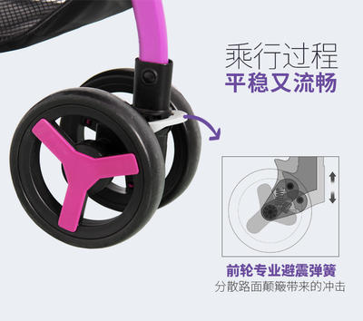 小龙哈彼超轻婴儿推车轻便折叠可坐可躺儿童伞车手推车LC596【粉色 外箱纸盒损坏】 商品图2