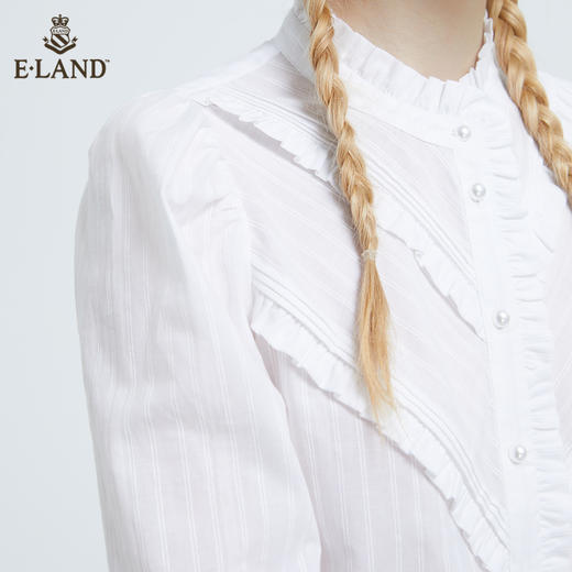 衣恋木耳边领口设计感衬衫女EEBWB49C3M 商品图3