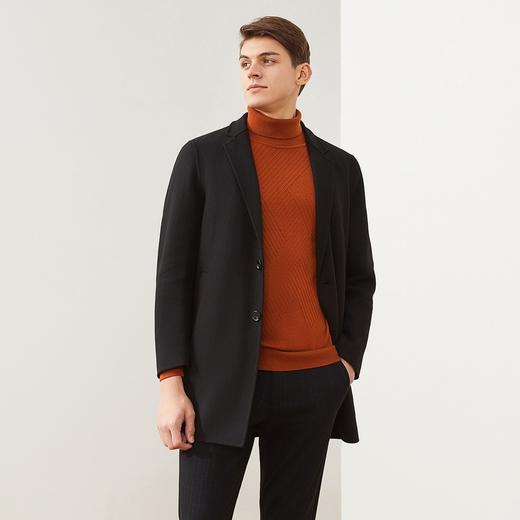 【含羊毛】柒牌毛呢大衣男商务休闲双面呢中长款羽绒内胆呢子外套121D70070 商品图1