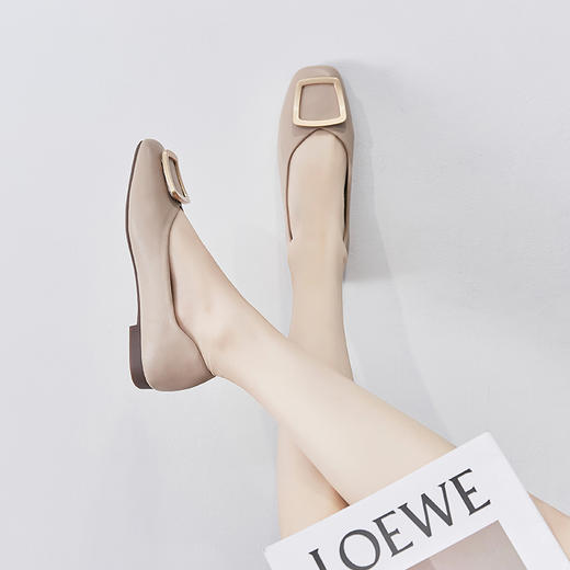 ZHR平底蛋卷鞋通勤鞋奶奶鞋女豆豆鞋子女皮鞋浅口女单鞋女鞋 商品图8