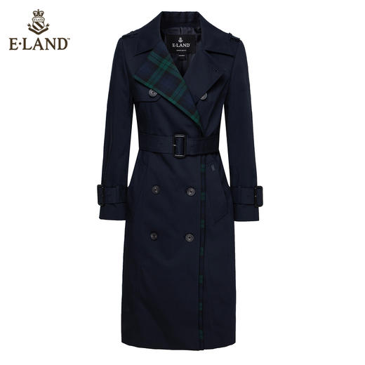 衣恋帅气小个子假两件双排扣腰带风衣外套EEJTB49H4C 商品图4