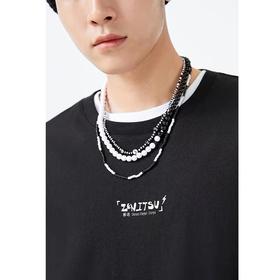 太平鸟男装 鬼灭之刃联名黑色短袖t恤男潮B2DAB3287