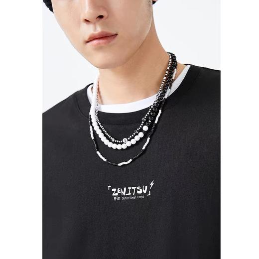 太平鸟男装 鬼灭之刃联名黑色短袖t恤男潮B2DAB3287 商品图0