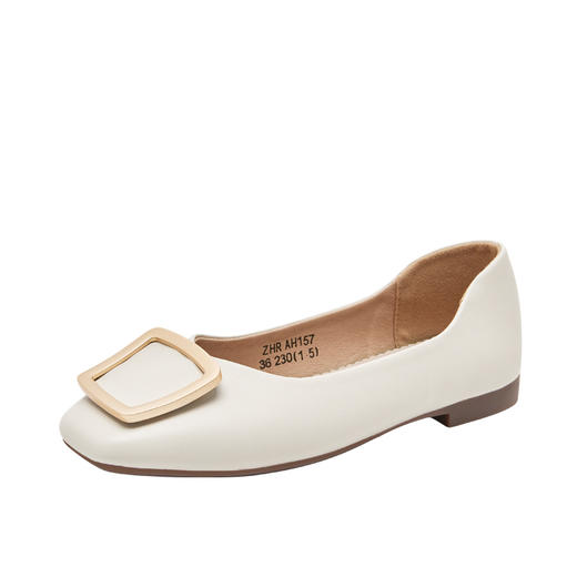 ZHR平底蛋卷鞋通勤鞋奶奶鞋女豆豆鞋子女皮鞋浅口女单鞋女鞋 商品图13