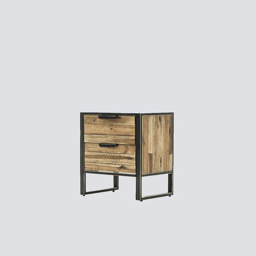 NS家居nsfurniture客厅进口铁艺实木复合床头柜NSSC-ELE B02 商品图1