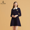衣恋气质翻领针织学院徽章修身连衣裙EEOKB49H1M 商品缩略图1