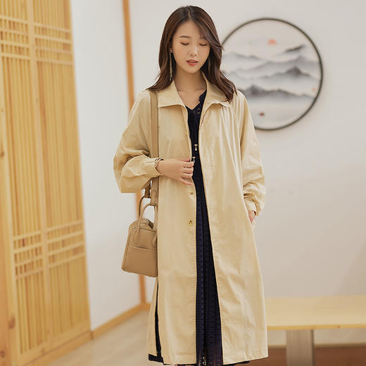 【收腰显瘦，时尚大气】慕云姿早秋气质中长款风衣 商品图1