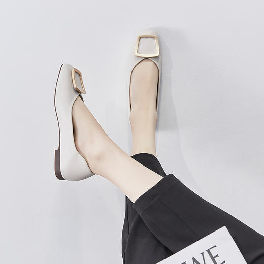 ZHR平底蛋卷鞋通勤鞋奶奶鞋女豆豆鞋子女皮鞋浅口女单鞋女鞋 商品图2