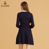 衣恋气质翻领针织学院徽章修身连衣裙EEOKB49H1M 商品缩略图2