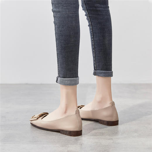 ZHR新款奶奶鞋妈妈鞋女浅口通勤鞋子女皮鞋豆豆鞋女单鞋女鞋 商品图12