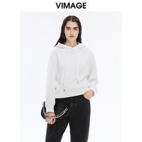 VIMAGE纬漫纪秋冬新款时尚休闲宽松显瘦连帽套头卫衣女上衣V1613211