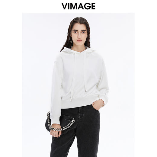 VIMAGE纬漫纪秋冬新款时尚休闲宽松显瘦连帽套头卫衣女上衣V1613211 商品图0