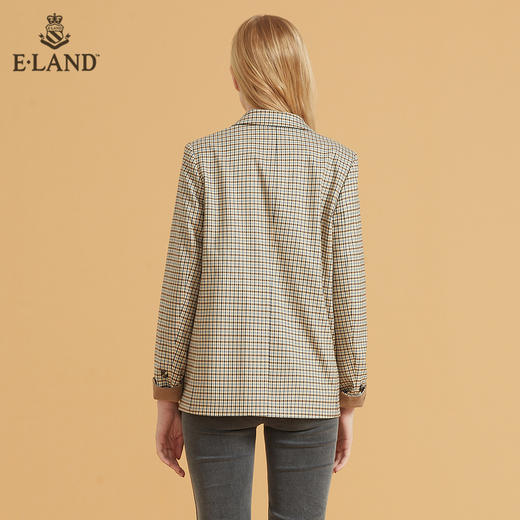 衣恋小众复古格子长袖西装外套EEJKB49H6M 商品图2