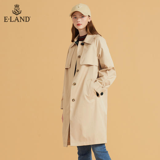衣恋个性御姐风单排扣长款风衣外套EEJTB49H6C 商品图0