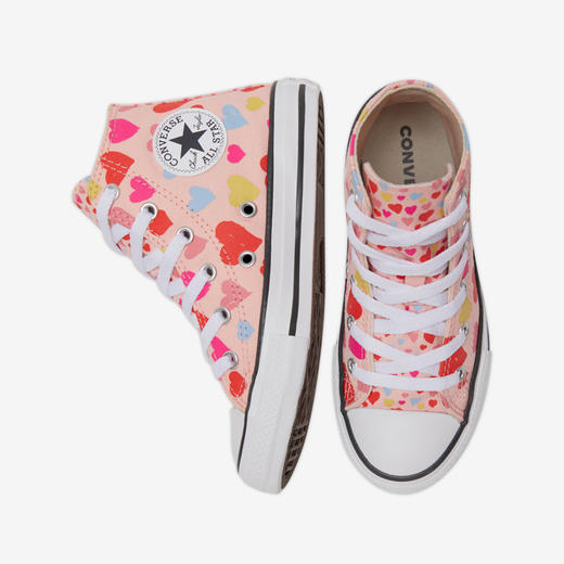Converse匡威商场同款童鞋童鞋新款少女童高帮运动爱心形印花帆布板鞋 671608C 商品图2