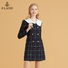 衣恋娃娃领双排扣甜美格子连衣裙EEOWB49H1C 商品缩略图4