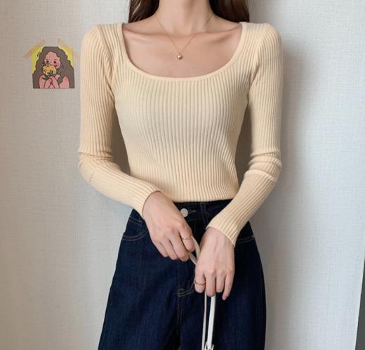 Im Presionismo 针织打底衫系列【V领、U领、方领 承包你整个秋冬的针织衫】【任意挑选两件 5色可选】 商品图9