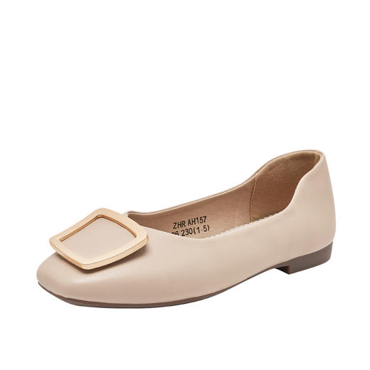 ZHR平底蛋卷鞋通勤鞋奶奶鞋女豆豆鞋子女皮鞋浅口女单鞋女鞋 商品图14