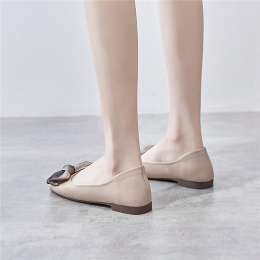 ZHR【蝴蝶结】平底浅口女单鞋通勤鞋奶奶鞋豆豆鞋皮鞋子女单鞋女鞋 商品图10