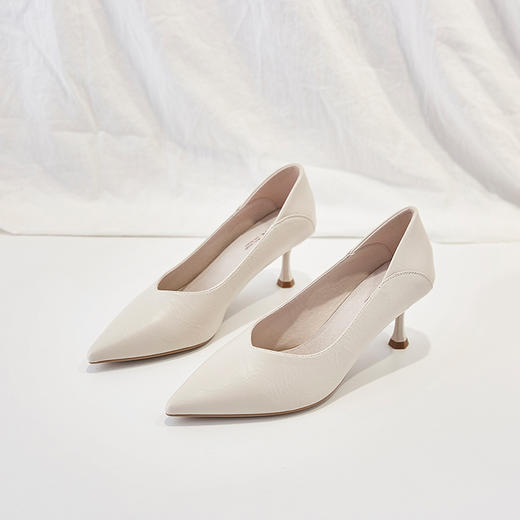 ZHR【褶纹帮面】新款通勤鞋女婚鞋子女皮鞋女高跟鞋女细跟女单鞋女鞋 商品图6