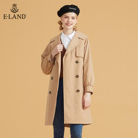 衣恋翻领双排扣腰带大衣外套EEJTB49C3C