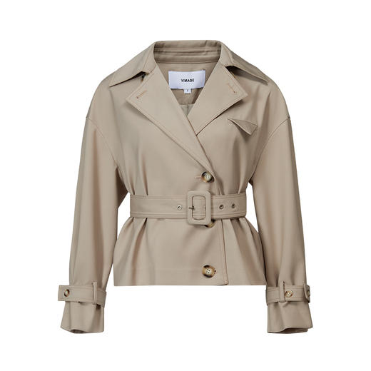 VIMAGE纬漫纪秋季新款气质时尚短款翻领收腰显瘦百搭外套V1603237 商品图9