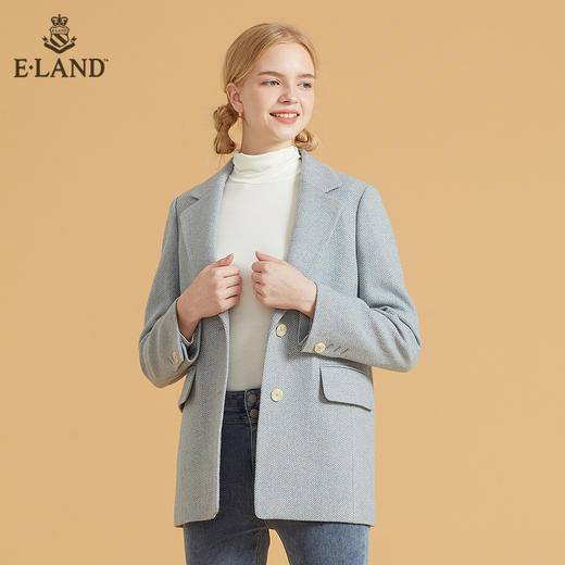 衣恋粗花呢单排扣大衣外套EEJKB49H2M 商品图1