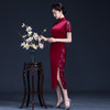 醋酸缎复古改良红色妈妈装婚宴中式礼服旗袍  LHS20020 商品缩略图1