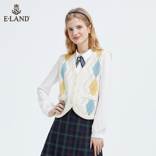 衣恋V领针织外搭背心马甲EEVKB49C3M 商品图4