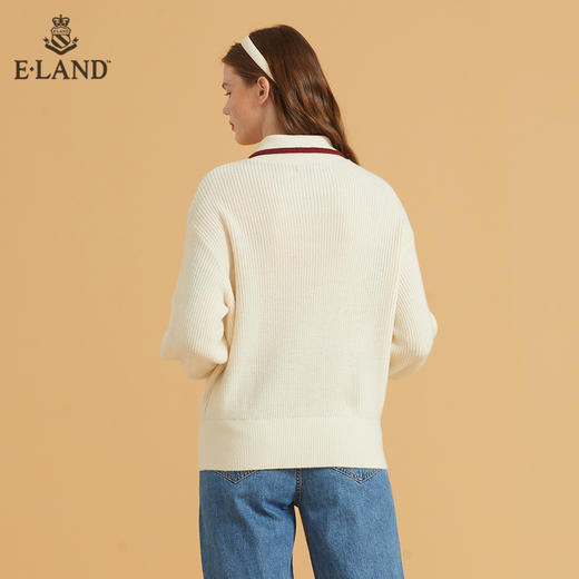 衣恋简约翻领基础款针织毛衣EEKWB49C8M 商品图2