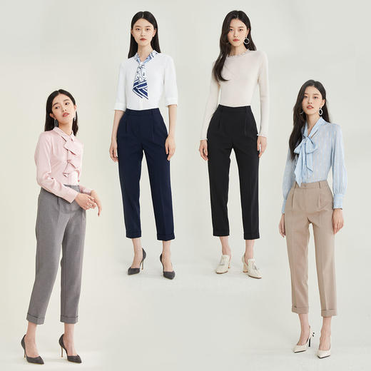 PRICH2021年冬季新款直筒商务通勤百搭西装裤子女PRTCB8T16N 商品图3