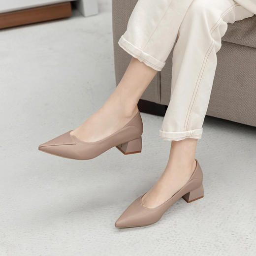 ZHR【软面软底】妈妈鞋通勤鞋皮鞋女高跟鞋子女乐福鞋浅口女单鞋女鞋 商品图9