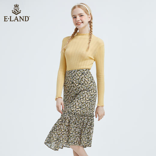 衣恋设计感中长款雪纺碎花半身裙EEWHB49C4M 商品图4