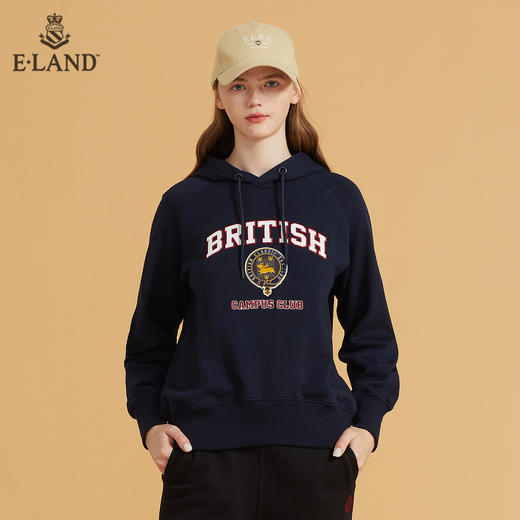 衣恋宽松简约风柯基徽章连帽卫衣EEMTB49C4C 商品图2