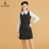 衣恋娃娃领格子小香风泡泡袖连衣裙EEOWB49H3M 商品缩略图0
