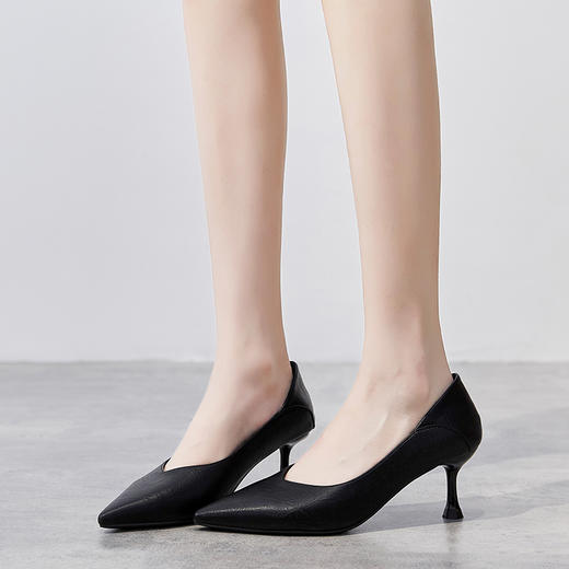 ZHR【褶纹帮面】新款通勤鞋女婚鞋子女皮鞋女高跟鞋女细跟女单鞋女鞋 商品图10