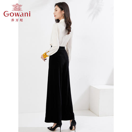 乔万尼新品金丝绒阔腿裤长裤EI3F212 商品图3