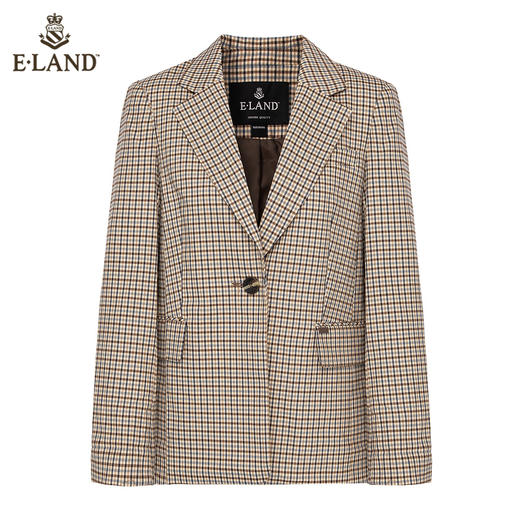 衣恋小众复古格子长袖西装外套EEJKB49H6M 商品图4